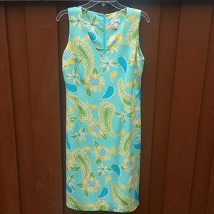 Lilly pulitzer silk dress!  Size 10! Blue yellow